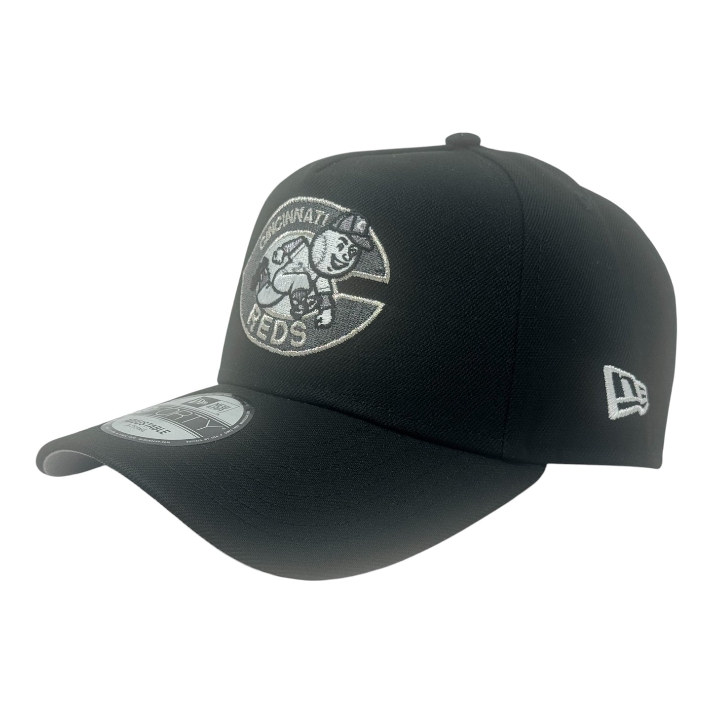 Cincinnati Reds Black 9FORTY A-Frame Snapback Hat