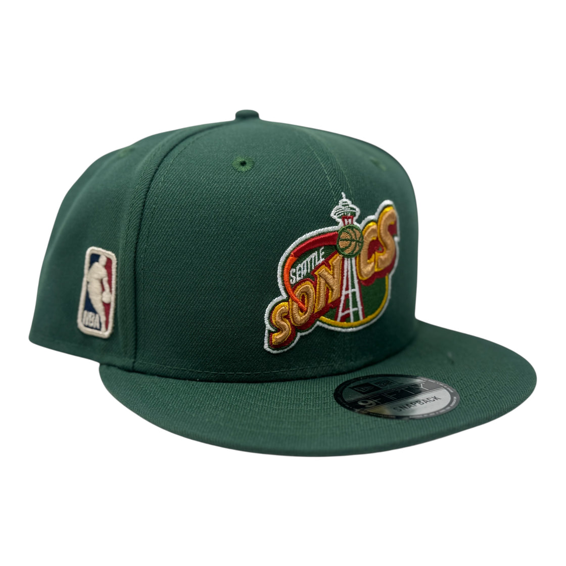 Seattle Supersonics Hardwood Classics Team Snapback Hat-Dark Green