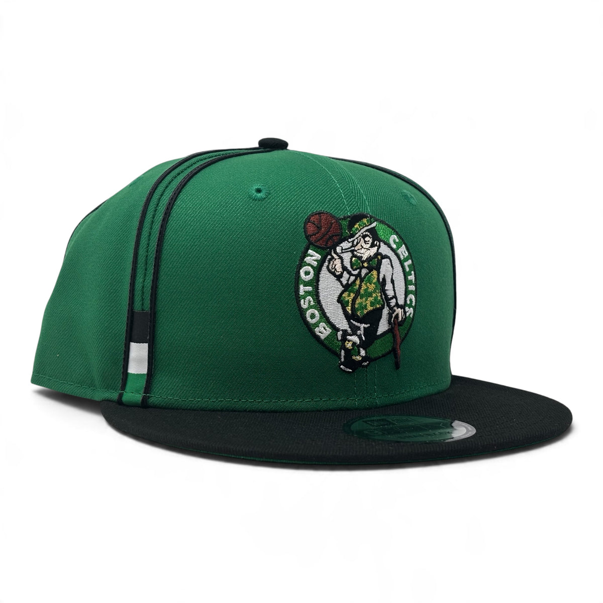 Boston Celtics Double Piping 9Fifty New Era Snapback- Green Black