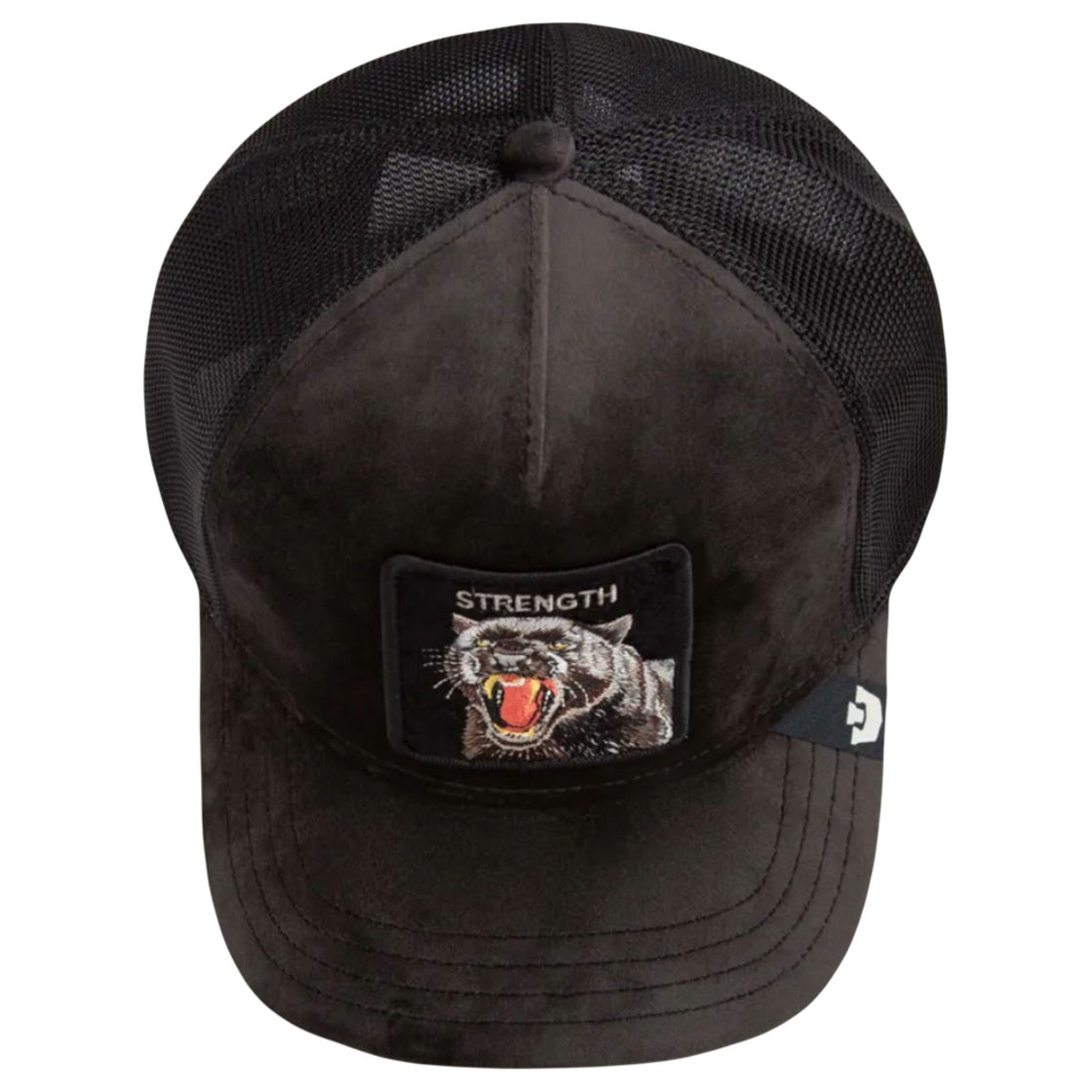 Goorin Bros Panther Strength Velour The Farm Black Trucker Hat