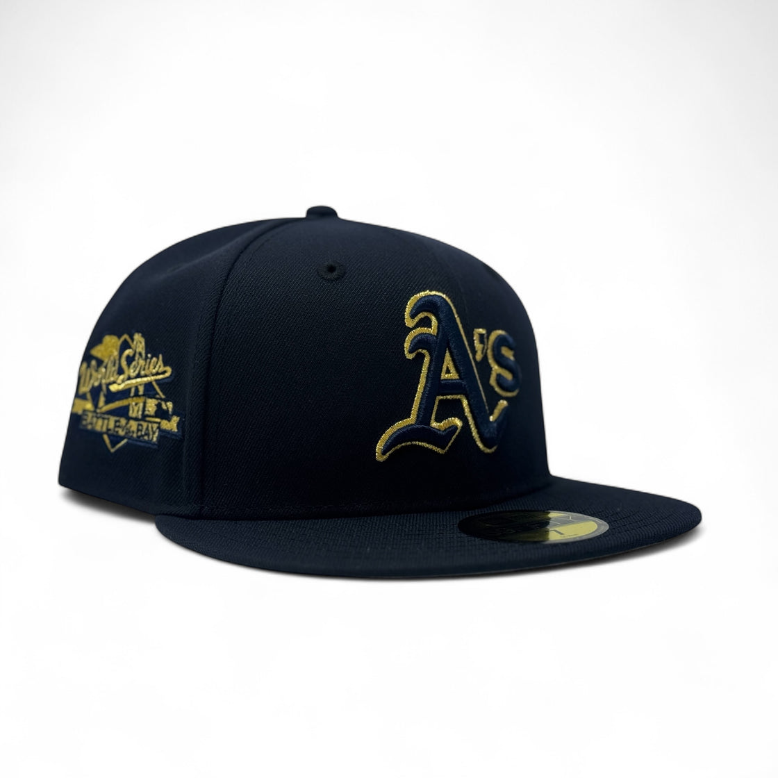 Oakland Athletics 1989 World Series Fitted Hats-Navy