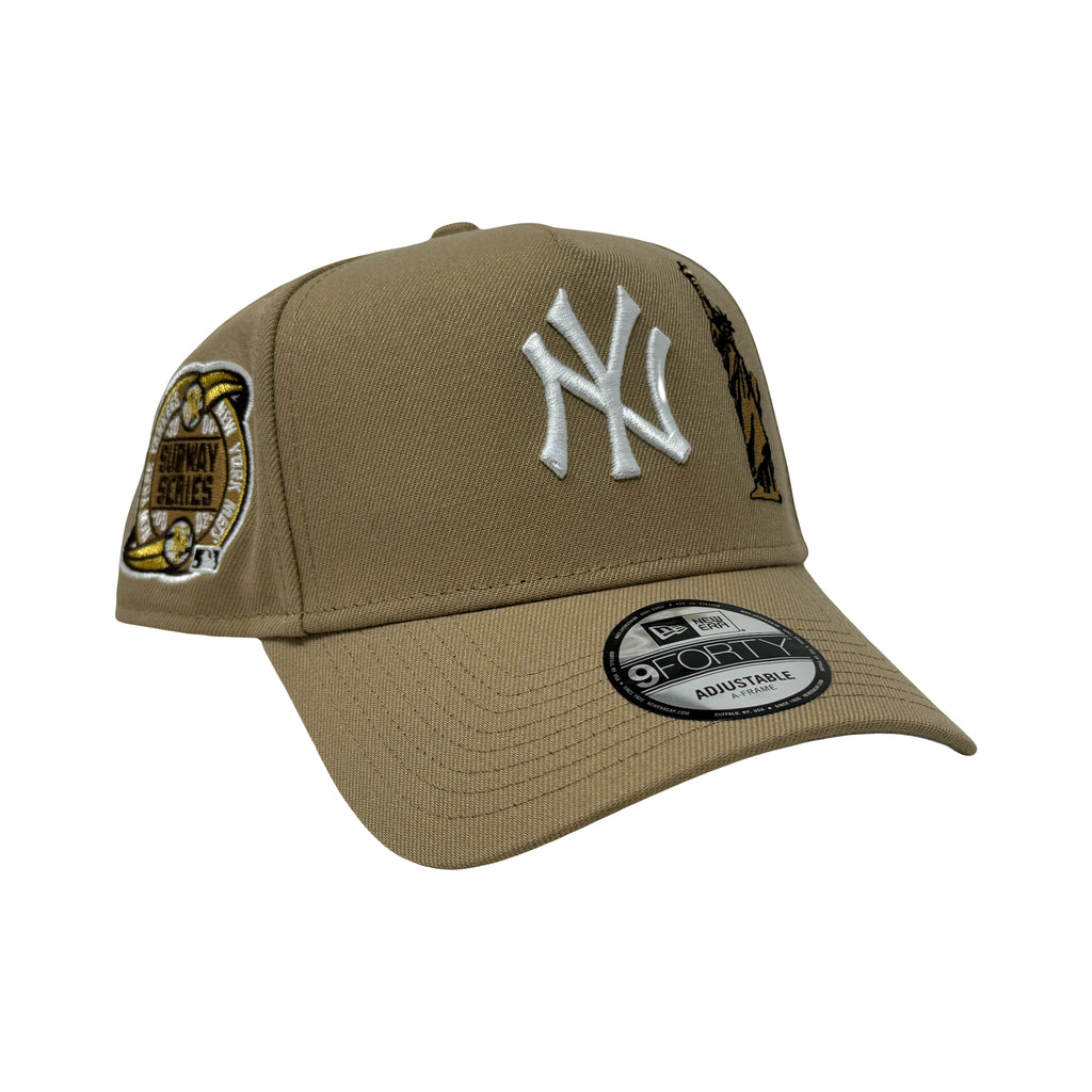 New York Yankees Subway Series Camel Statue of Liberty New Era 9forty A-Frame Snapback Hat