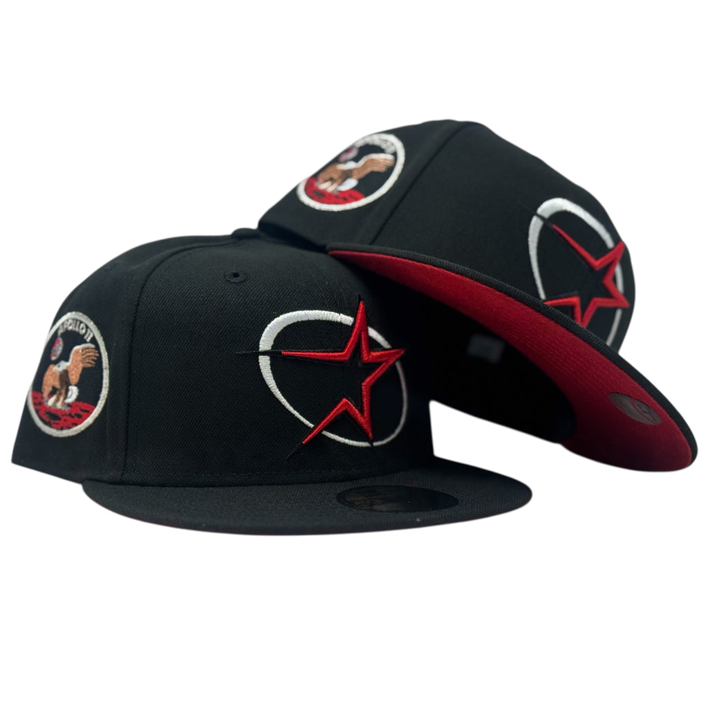 Houston Astros Apollo 11 Red Brim New Era Fitted Hat-Black