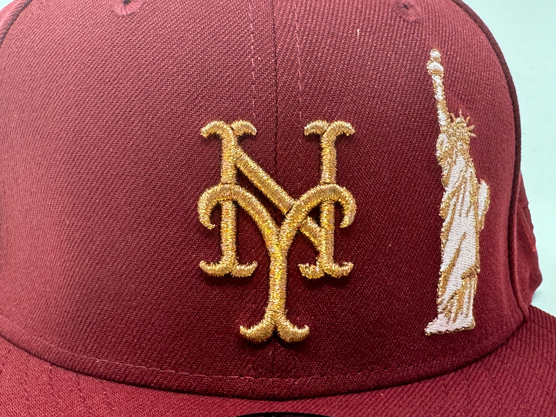 New York Mets 1969 World Series Burgundy Statue of Liberty 59Fifty New Era Fitted Hat