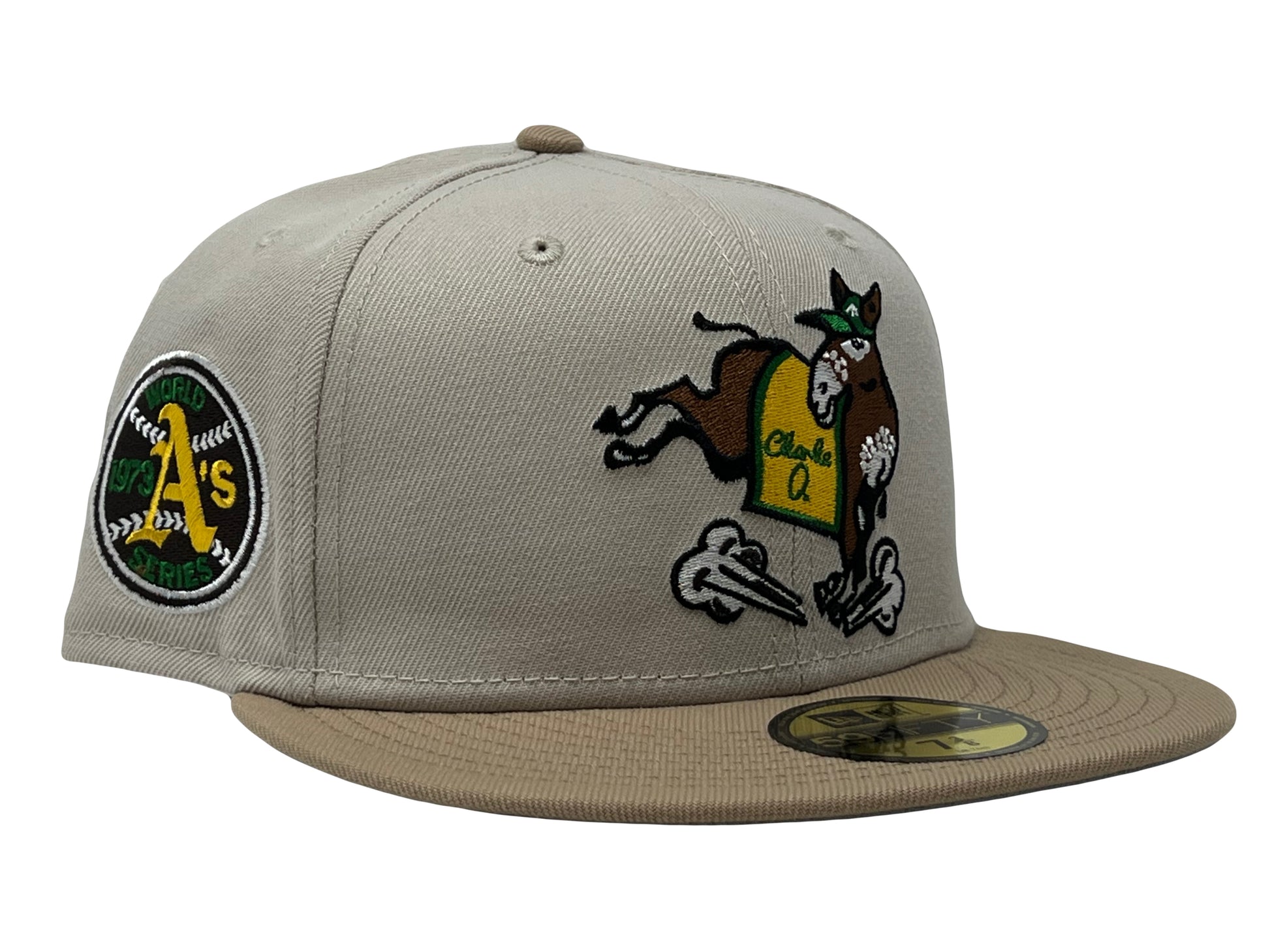 Stone Pack Oakland Athletics Mascot Logo New Era Fitted Hat