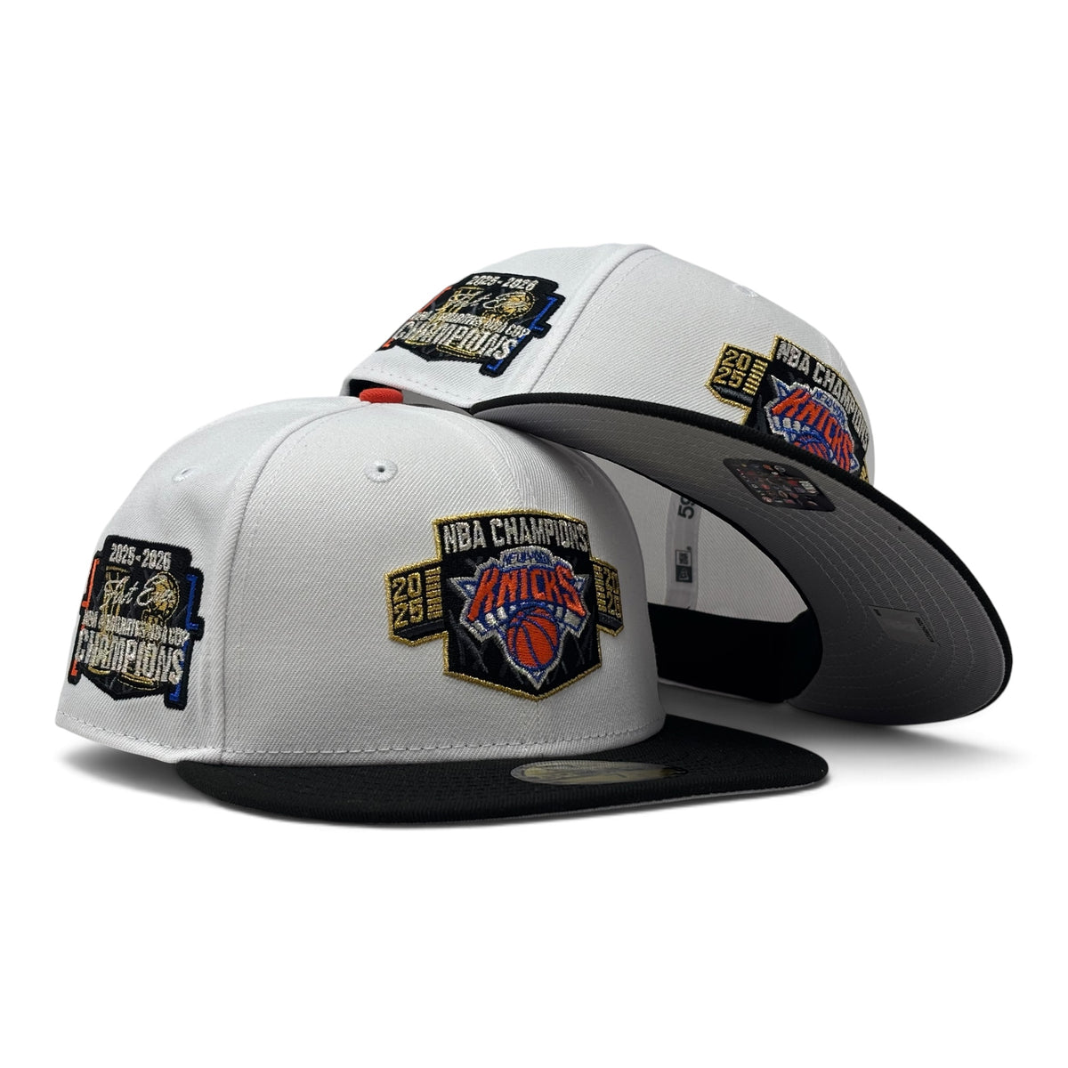 New York Knicks 2026 NBA Champions New Era Fitted-White Black