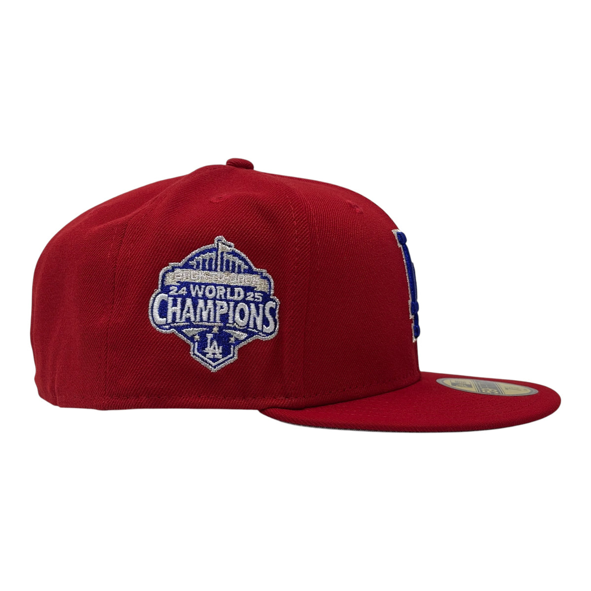 Los Angeles Dodgers 2025 World Champions Fitted Hat-Red