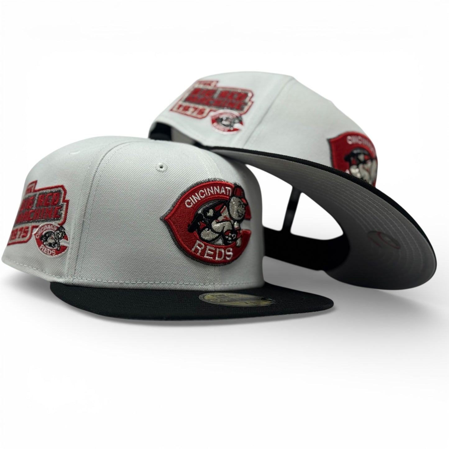 Cincinnati Reds 1975 World Series Fitted Hats-White Black