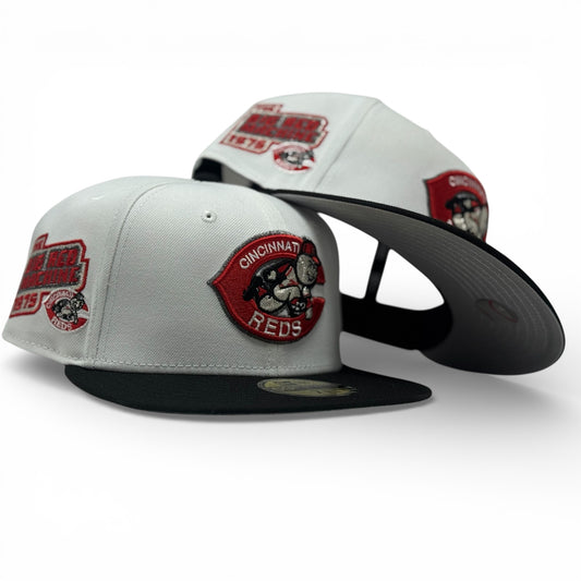 Cincinnati Reds 1975 World Series Fitted Hats-White Black
