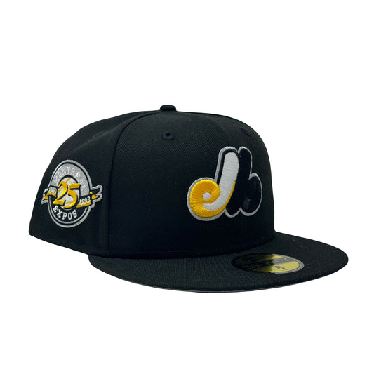 Montreal Expos 25th Anniversary Black 59Fifty New Era Fitted Hat