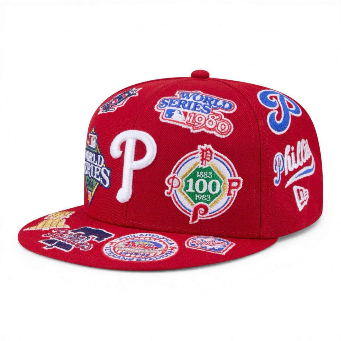 Men's New Era Red Philadelphia Phillies All Over 59FIFTY Fitted Hat