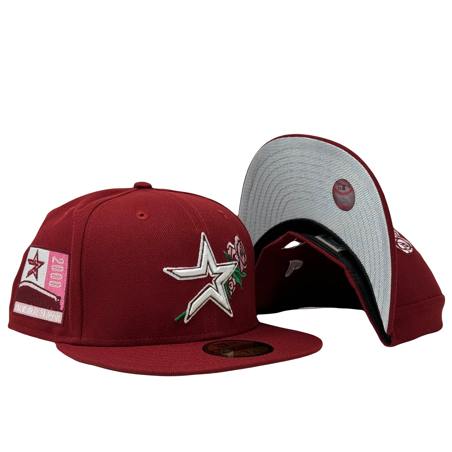 Houston Astros 2000 Inaugural Season Valentine's Day Pack Burgundy New Era Fitted Hat