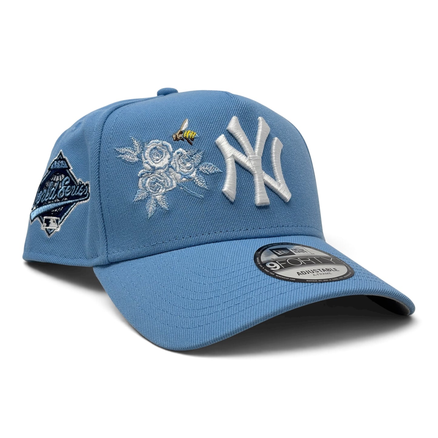 New York Yankees 1998 World Series Blue Rose A frame Snapback Hat-Sky Blue