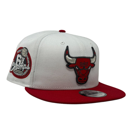 Chicago Bulls 6X Champs New Era 9FIFTY Snapback White/Red