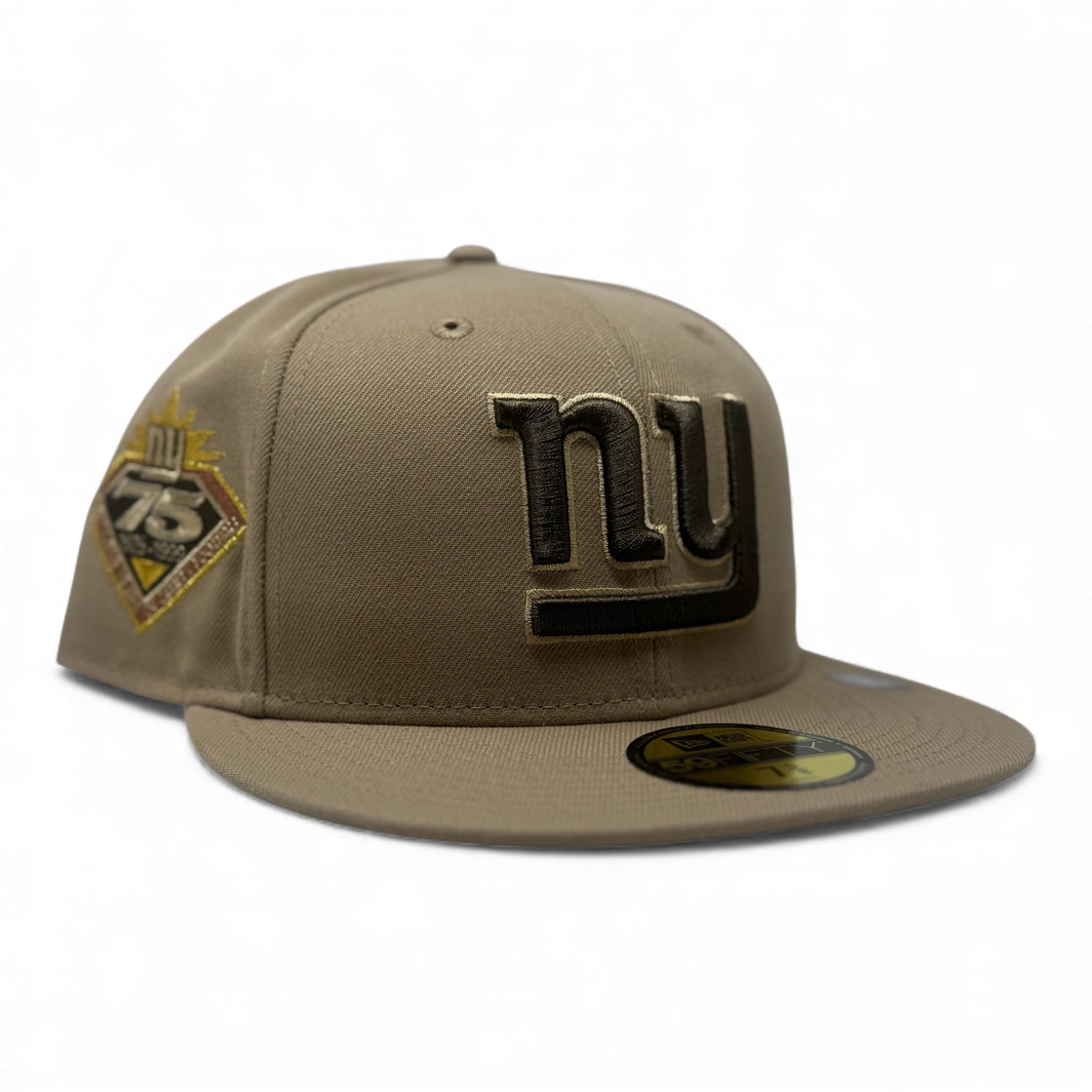 New York Giants 75th Anniversary NFL Fitted Hat-Camel