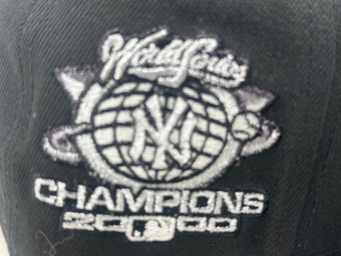 New York Yankees 2000 World Series Champions Shadow Logo Fitted Hats-Black