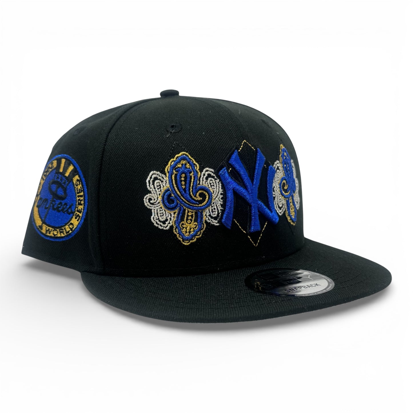 New York Yankees 1962 World Series Paisley Print Snapback Hats-Black