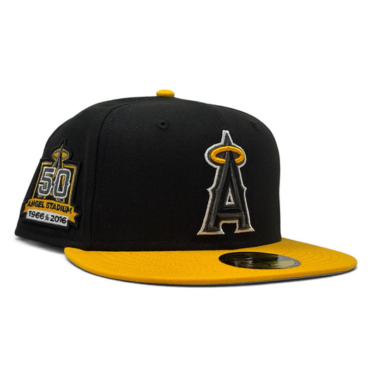 Los Angeles Angels 50th Anniversary "Black & Yellow" Pack New Era Fitted Hat