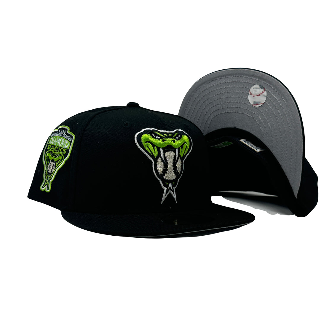 Arizona Diamondbacks 1998 Inaugural Season Black Lime Green 59Fifty New Era Fitted Hat