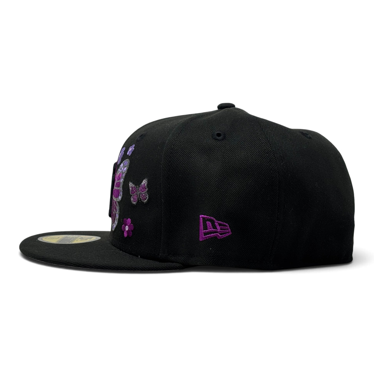 New York Yankees 1999 World Series Butterfly Logo Grape Brim Fitted Hat-Black