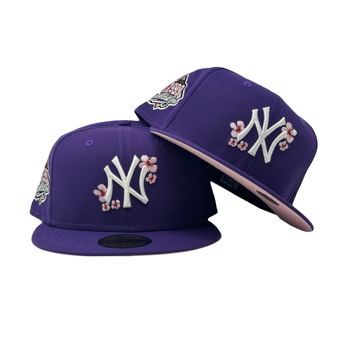 New York Yankees 1999 World Series Cherry Blossom Pack Purple 59Fifty New Era Fitted Hat