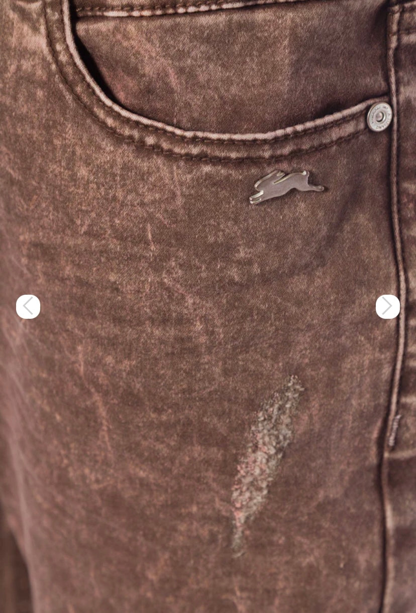 A.Tiziano Evander Stretch Twill Jean with Stains