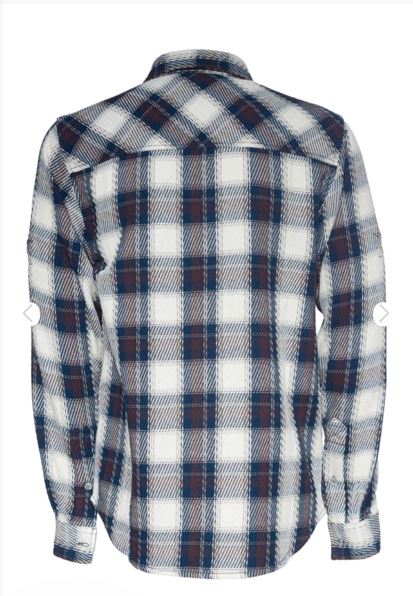 A.Tiziano Heath Plaid Button Front Shirt