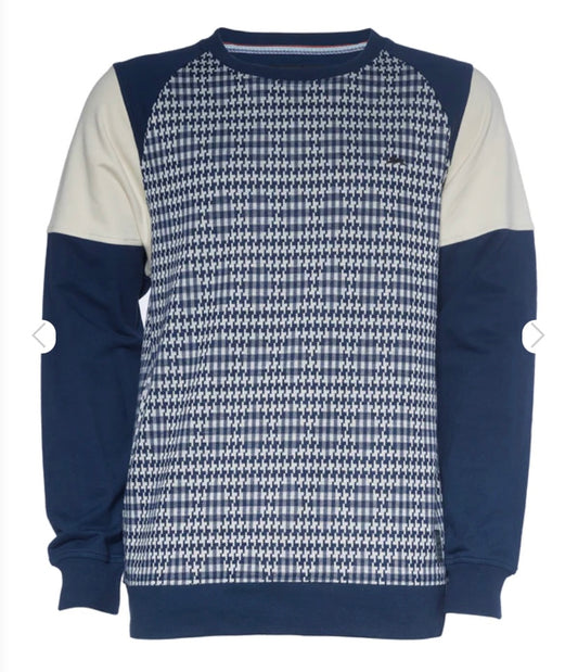A.Tiziano Meyer Jacquard Knit Color Block Crew