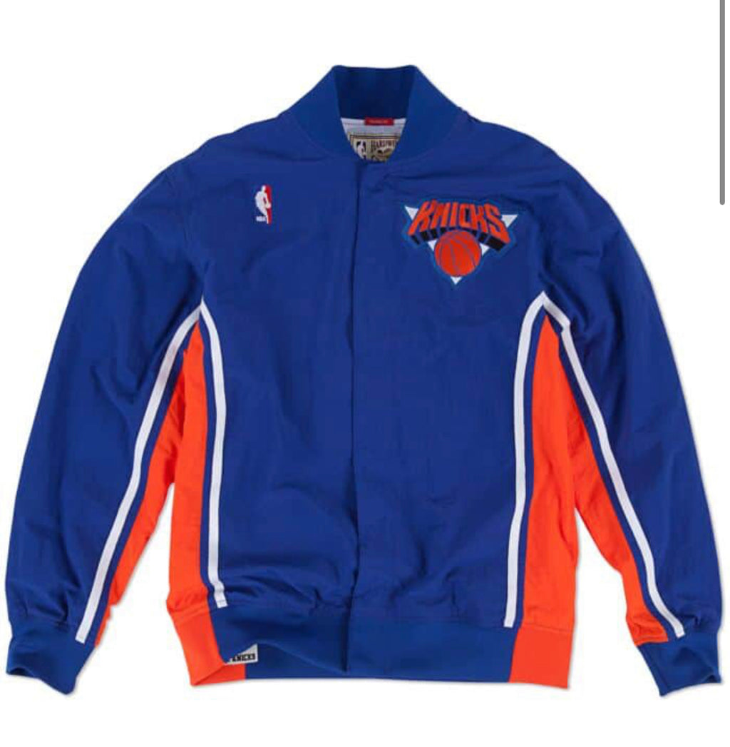 New York Knicks Mitchell & Ness Blue Hardwood Classics Authentic Warm Up