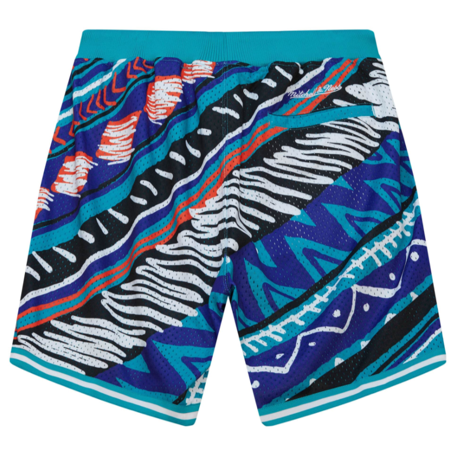 CHARLOTTE HORNETS MITCHELL AND NESS GAME DAY PATTERN SHORTS