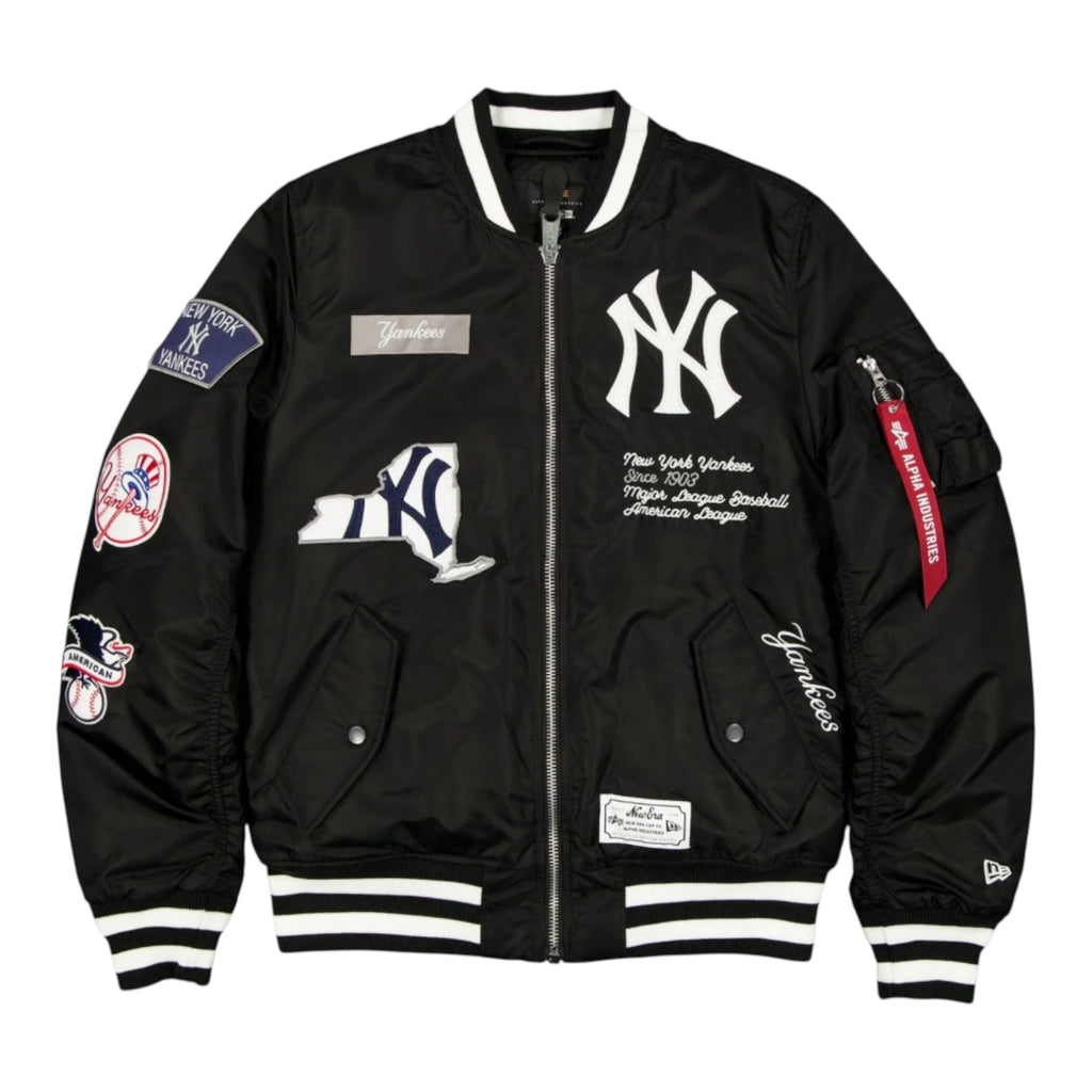 New York Yankees x Alpha x New Era Ma-1 Bomber Black Jacket (Black)