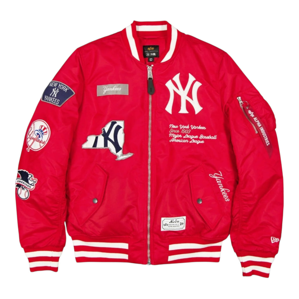New York Yankees X Alpha X New Era Ma-1 Bomber Jacket (Scarlet)