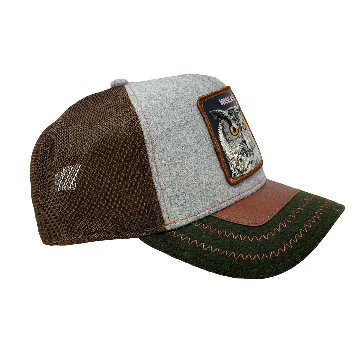 Cum Laude Owl Patch Felt Goorin Bros Trucker Hat