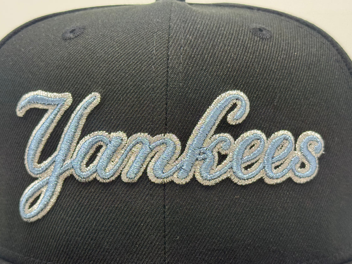 New York Yankees 75th anniversary Icy Brim Fitted Hat-Black