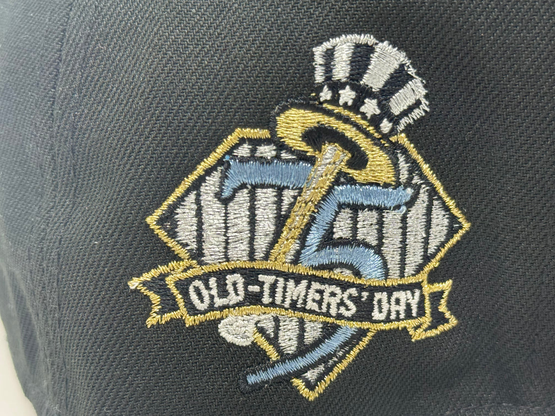 New York Yankees 75th anniversary Icy Brim Fitted Hat-Black