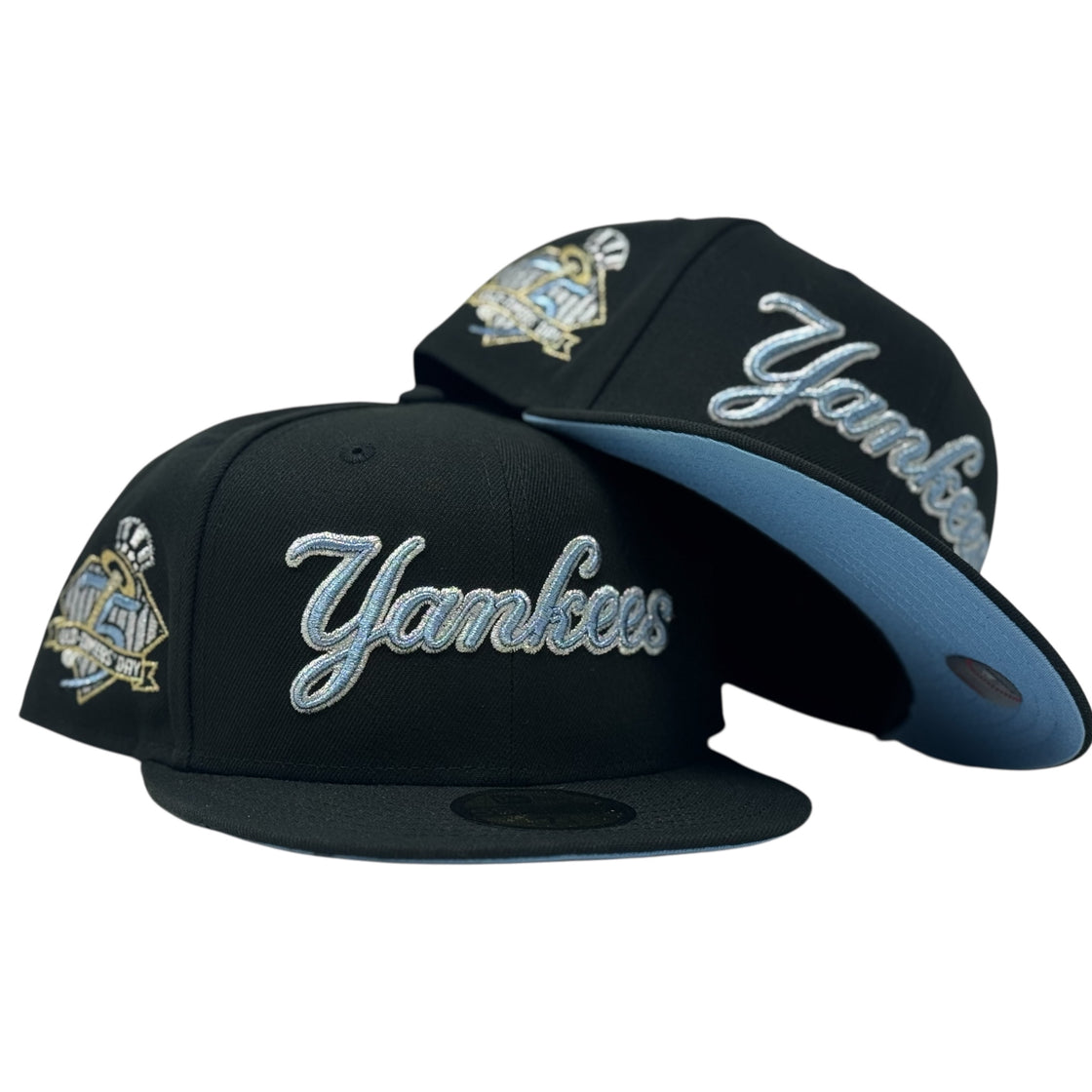 New York Yankees 75th anniversary Icy Brim Fitted Hat-Black