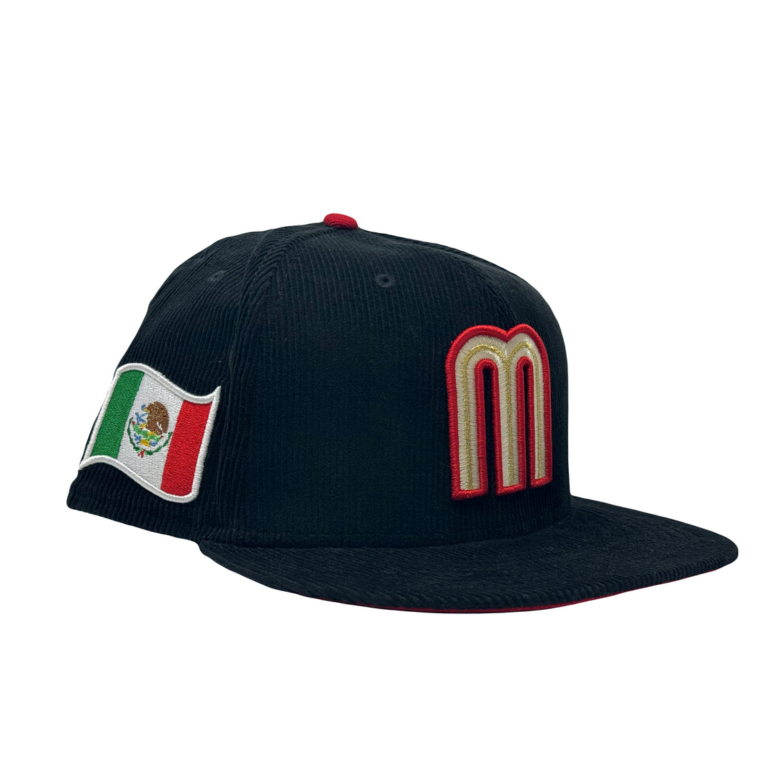 Mexico World Baseball Classic 2023 Black Corduroy Red Brim New Era Fitted Hat