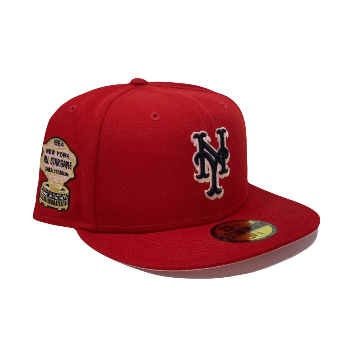 New York Mets 1964 All Star Game Red Pink Brim New Era Fitted Hat