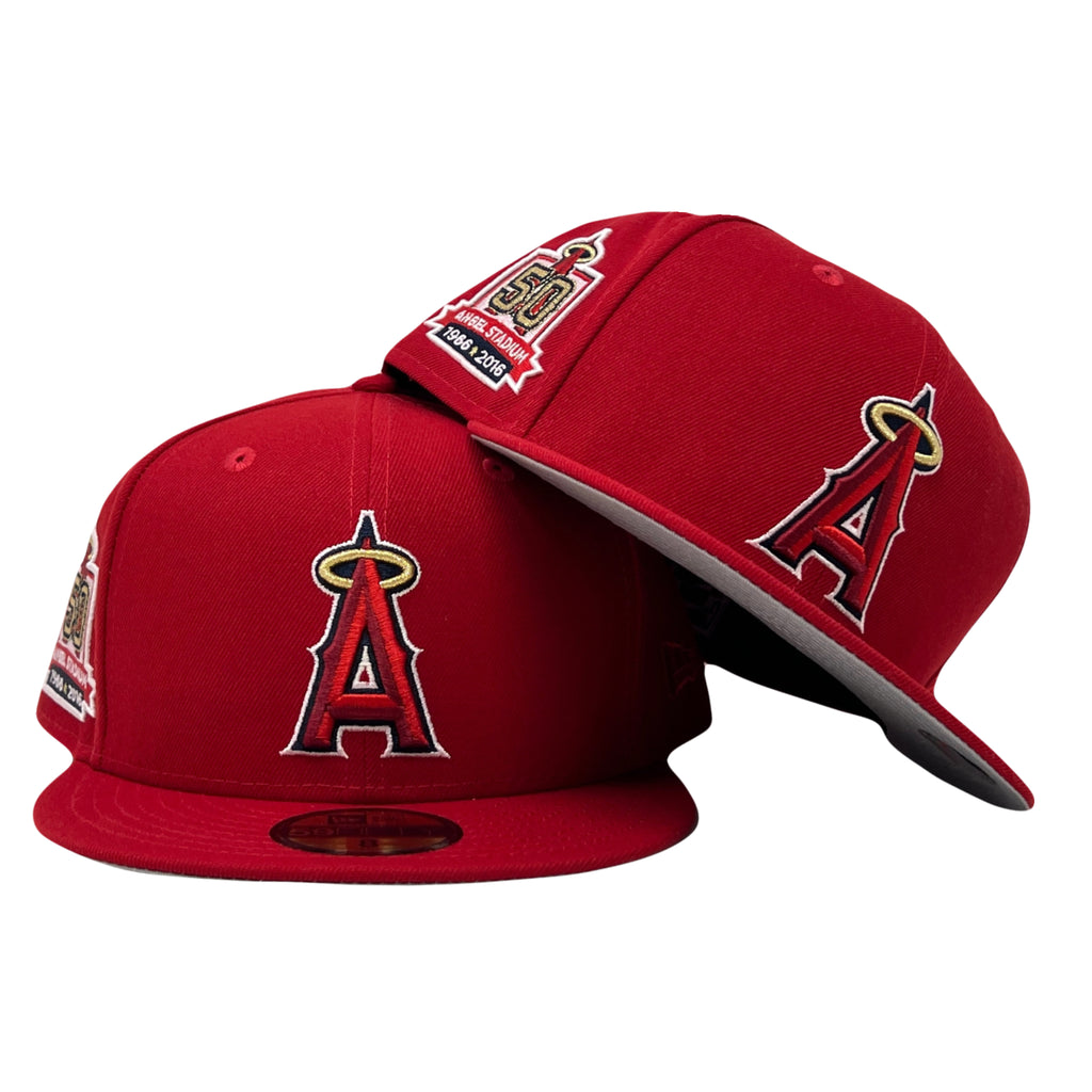 Los Angeles Angels 50th Anniversary Red Gray Brim New Era Fitted Hat