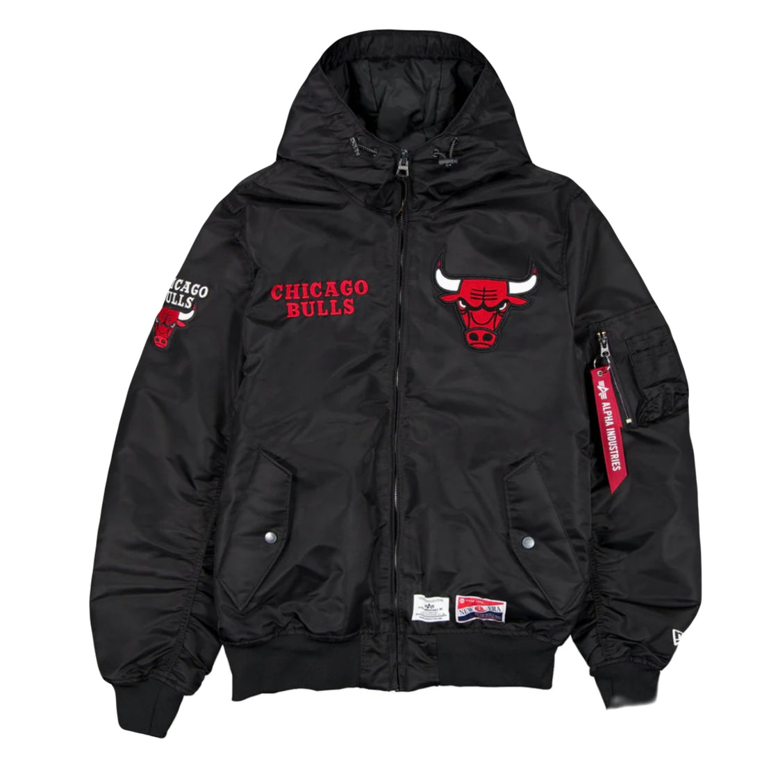 Alpha Chicago Bulls Hooded Bomber Jacket