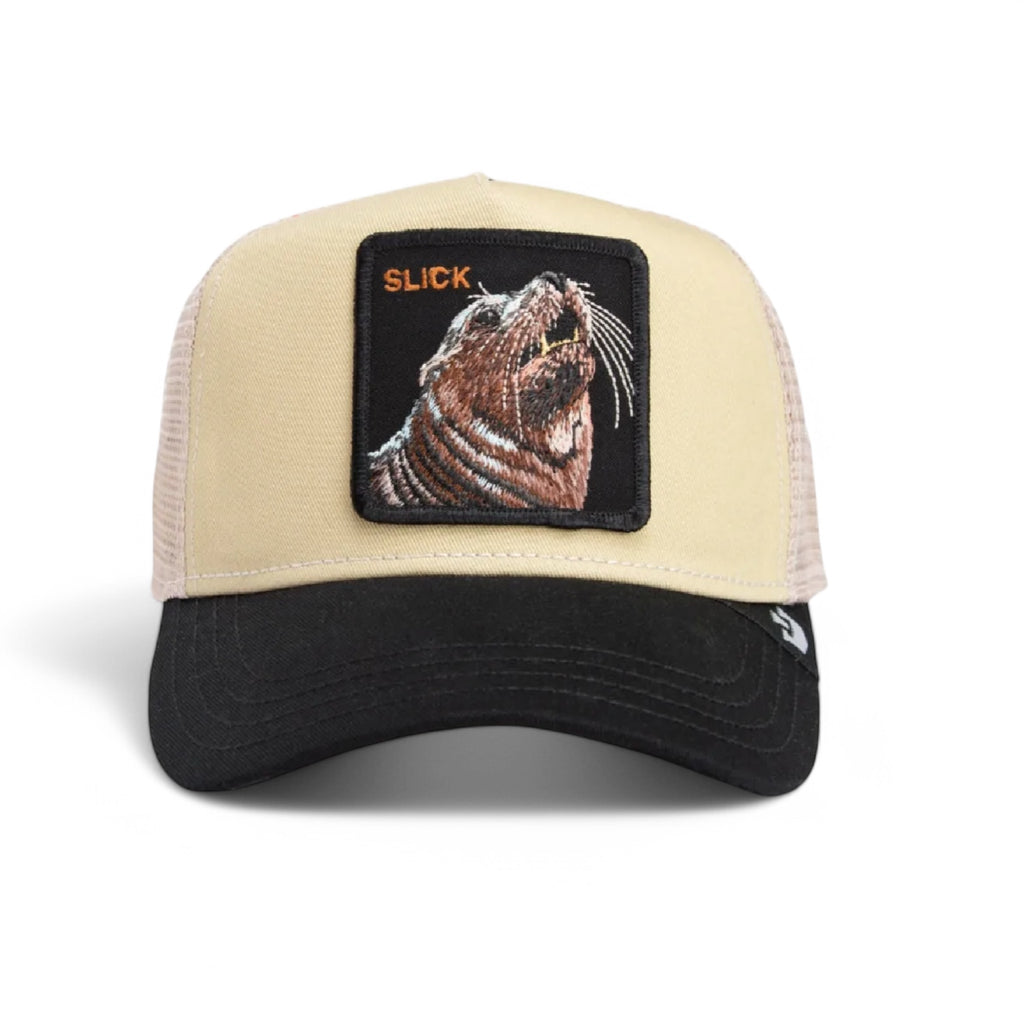 The Slick Seal Beige Fab Farm A-Frame Trucker - Goorin Bros.