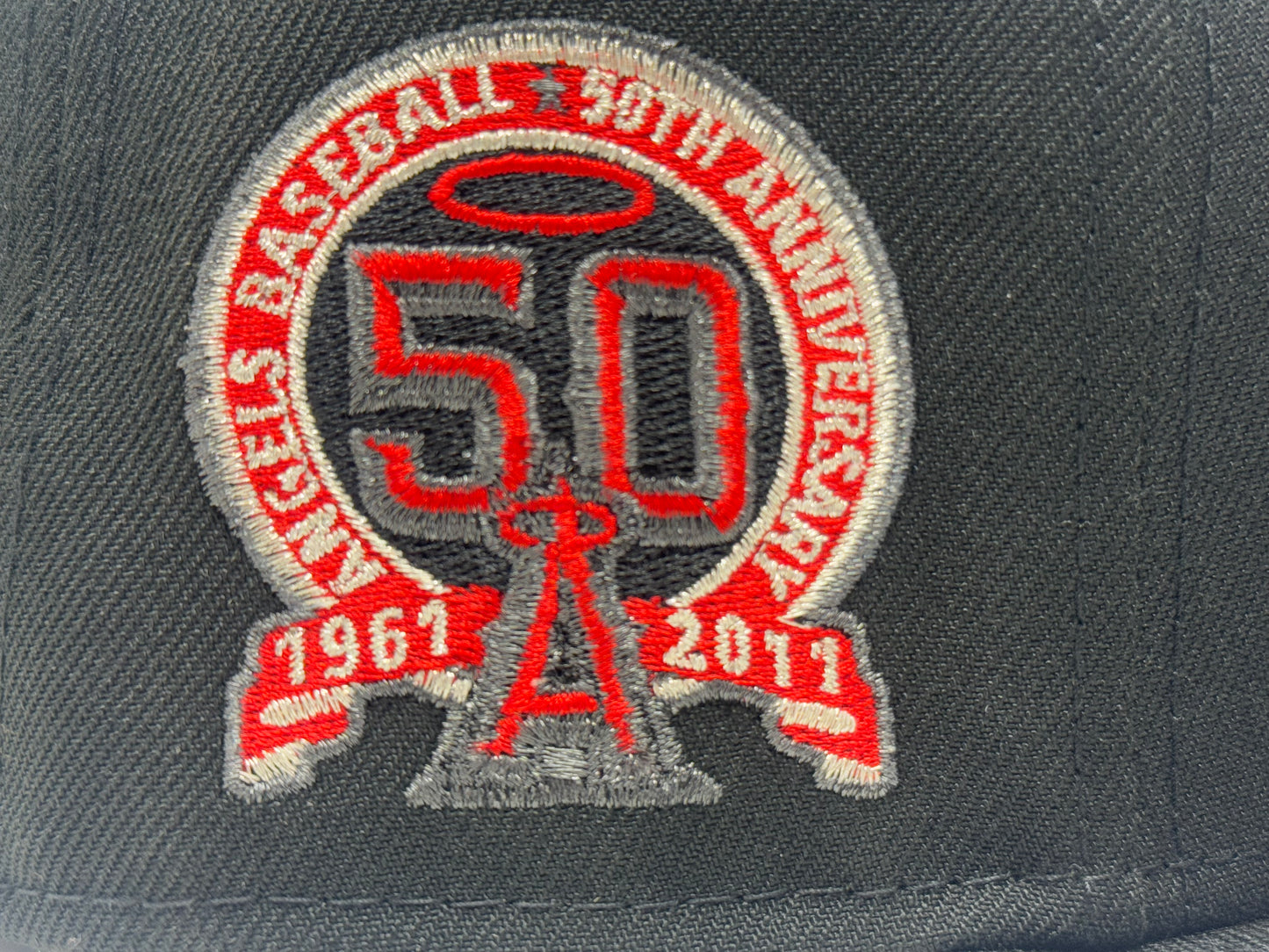 Angels 35th Anniversary "Cherry Pack" Black Red Brim Fitted Hats