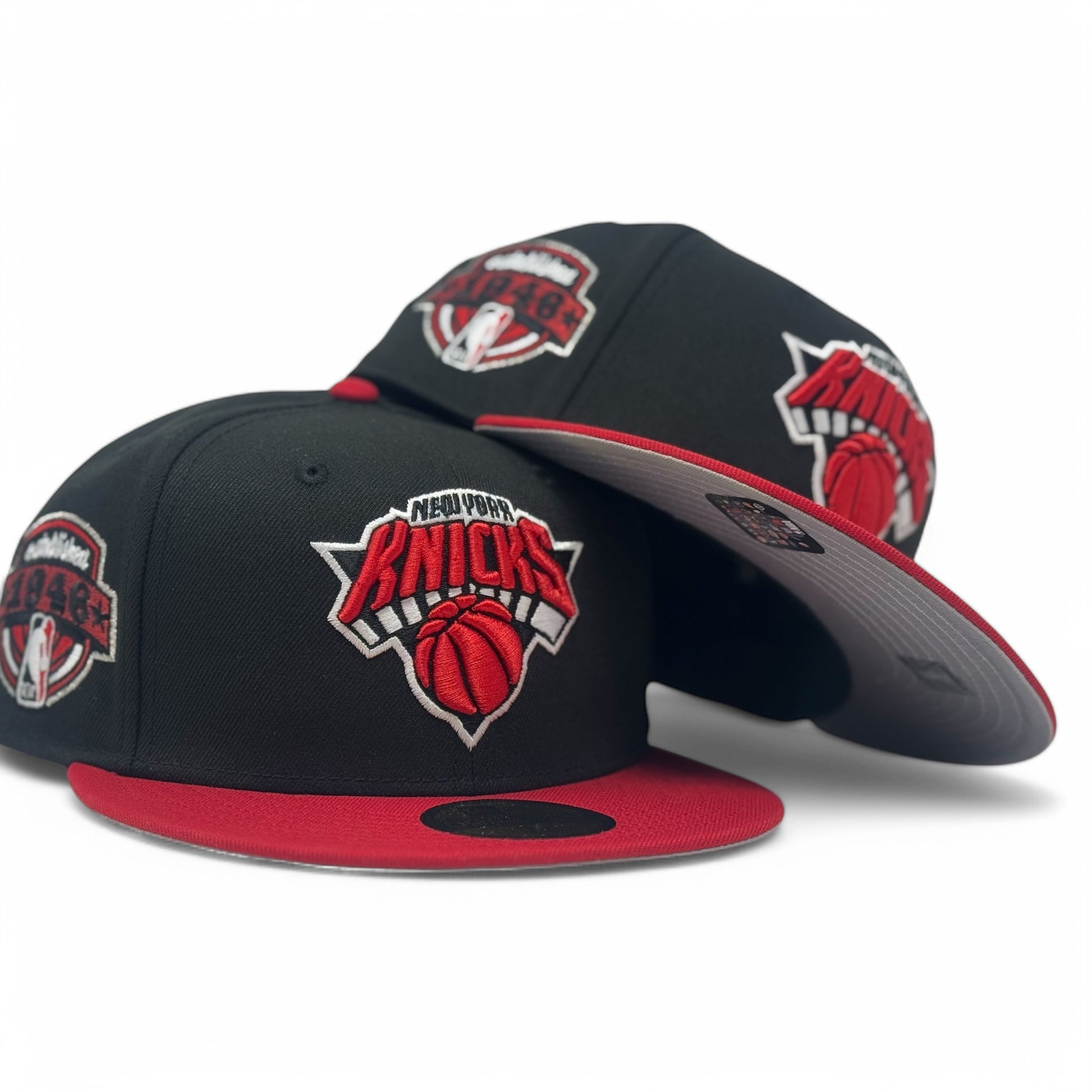 New York Knicks 1946 Established Fitted Hats-Black Red