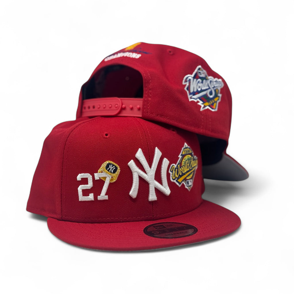 New York Yankees 27X Champions Multi Logo Red Snapback Hats