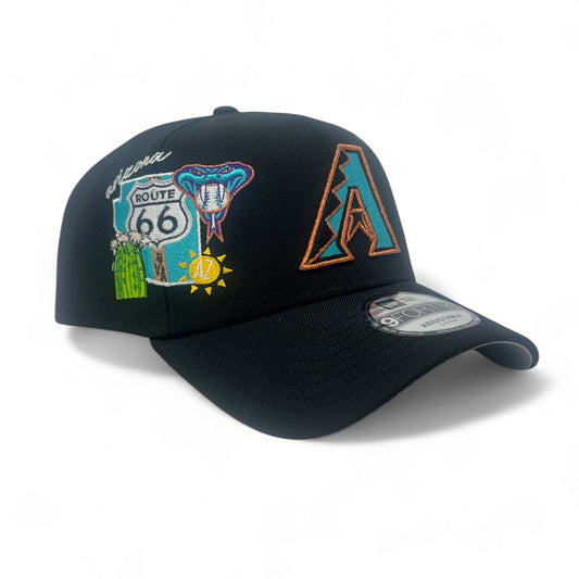 Arizona Diamondbacks Multi-Logo 9Forty A-Frame Snapback Hats-Black