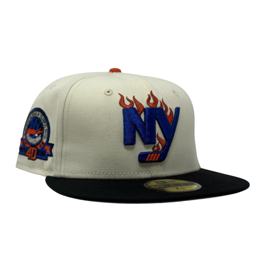 New York Islanders 40th Anniversary Fitted Hats- Chrome Black