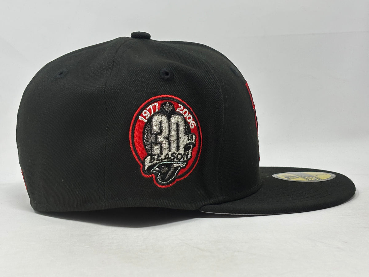 Toronto Blue Jays 30th season Anniversary New Era Black/Red logo Fitted Hat
