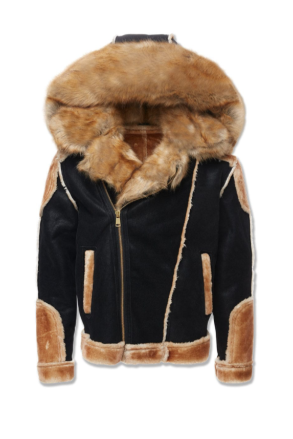 Jordan Craig El Jefe Shearling Moto Jacket Black Coffee