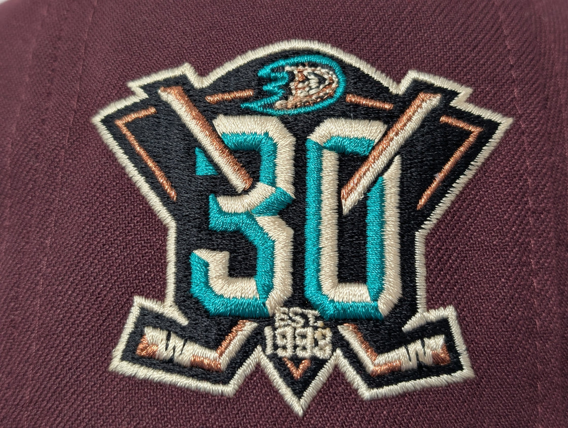 Anaheim Ducks 30th Anniversary 59FIFTY New Era Fitted Hats Maroon