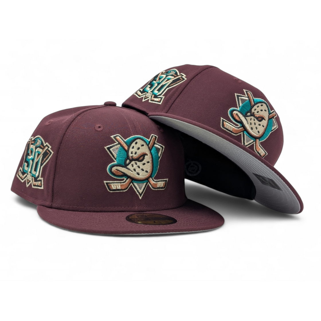 Anaheim Ducks 30th Anniversary 59FIFTY New Era Fitted Hats Maroon